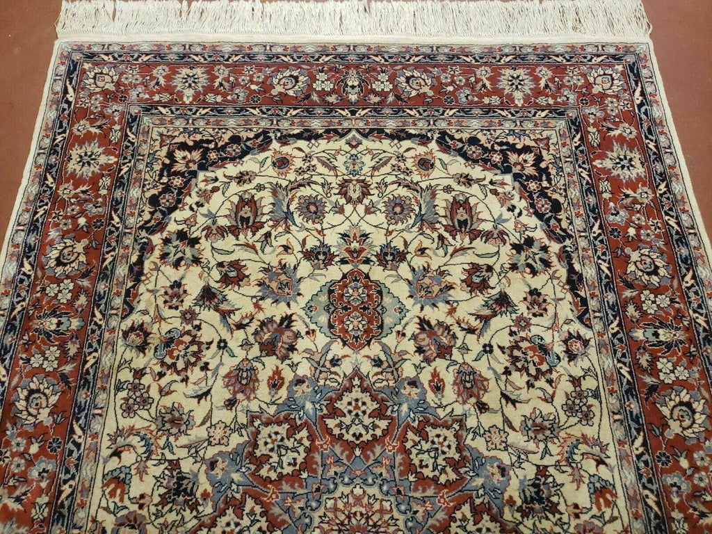 4' X 6' Handmade Ultra Fine Chinese Floral Oriental Wool Rug Hand Knotted Beige