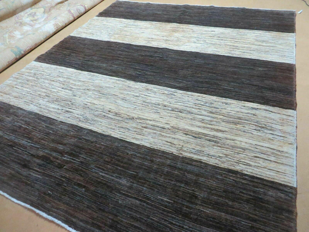 6' 6" X 8' Modern Tibetan Nepal Art Deco Chinese Hand Knotted Wool Rug Nice