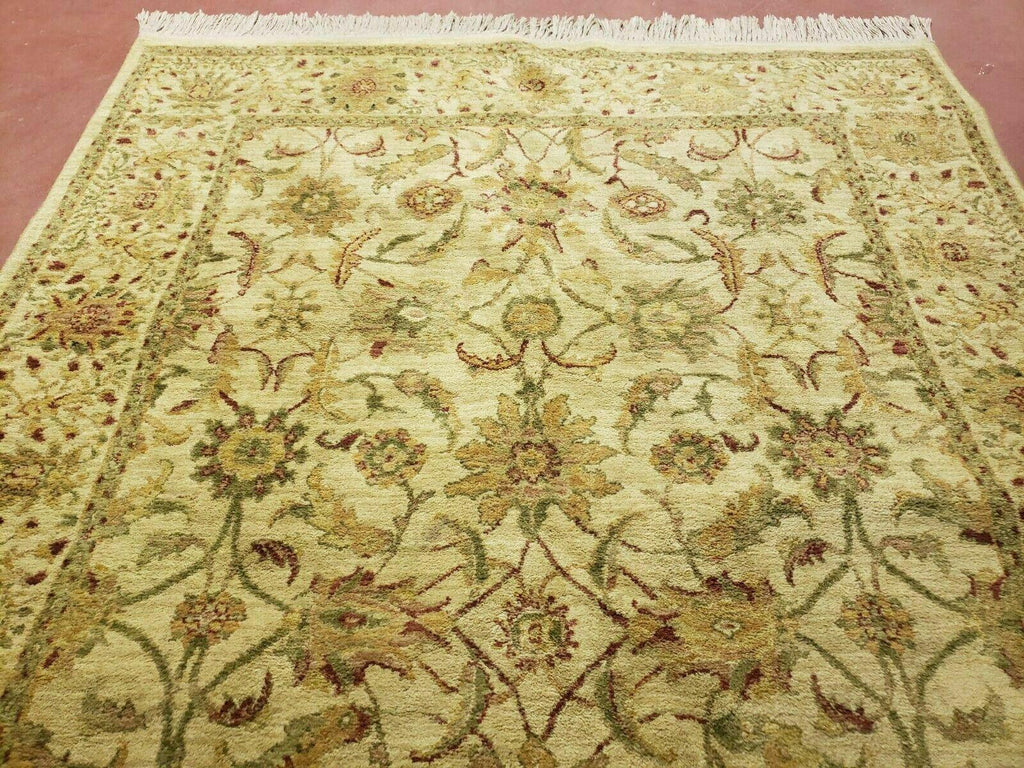 Belgium Power Loomed Rug 5x7, Vintage Oriental Wool Carpet, Beige