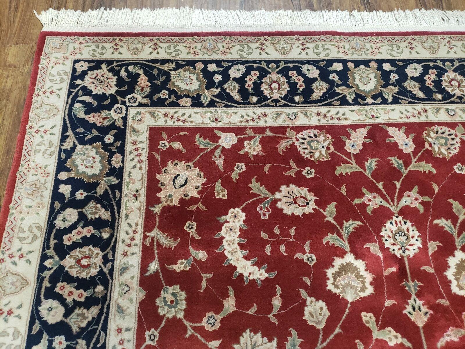 6' X 9' Vintage Fine Oriental Floral Handmade Wool Rug Vegetable Dyes Red Nice