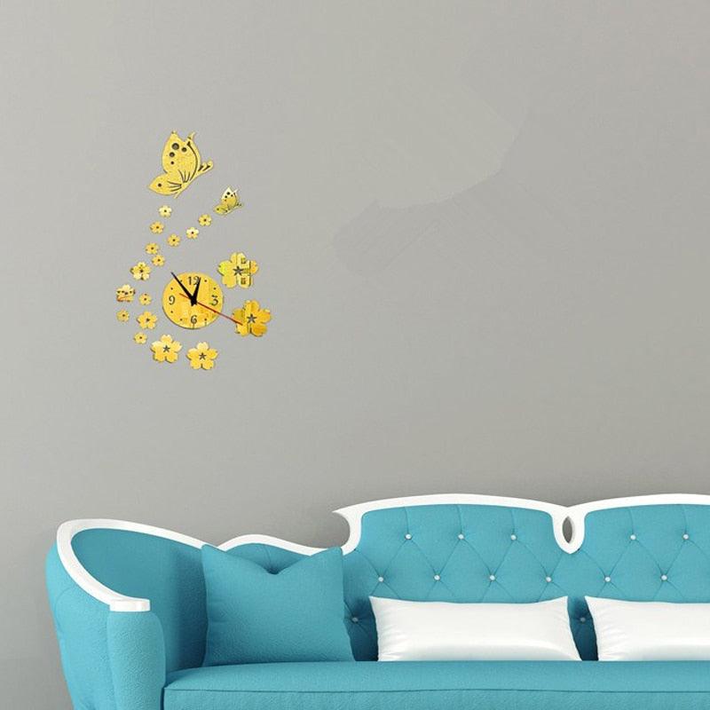 Acrylic Clocks Watch Wall Clock Modern Design 3D Mirror Watches Home Decoration Living Room 3D Mirror Surface Wall Clock Creative Mute Wall Stickers for Home Living Room Office Decoration Gifts