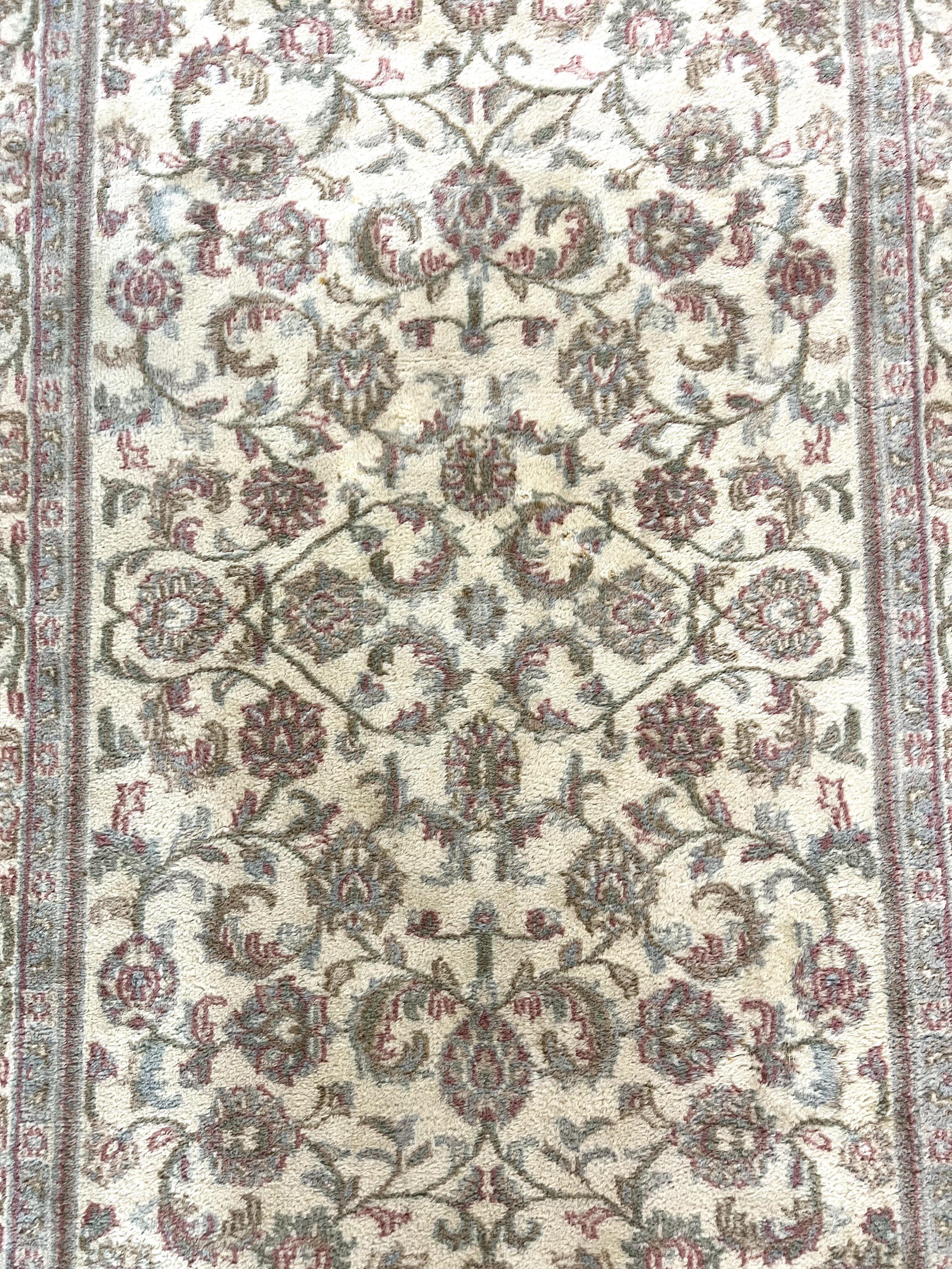 Indo Persian Rug 4x6, Vintage Handmade Wool Carpet, Floral Allover Pattern, Beige, Pair B