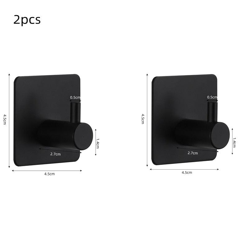 Adhesive Wall Hooks Mounted Door Key Cloth Coat Bathroom Robe Hanger Kitchen Hardware Rack Shelf Bag Hook Organizer For Hanging  Bathroom Toilet Sticky Hook