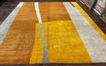 Modern Tibetan Rug 9x10, Wool Handmade Tibetan Area Rug, Abstract Multicolor