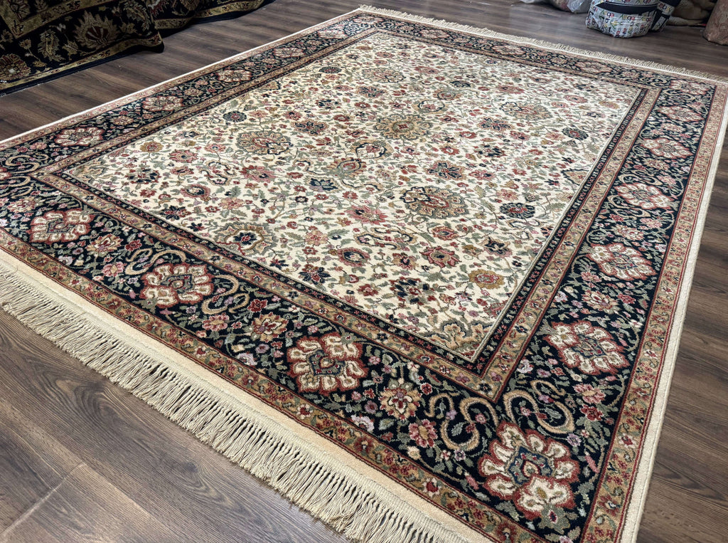 Karastan Rug 8.8 x 10.6 Ivory Indo Kirman #700/706, Wool Original Series
