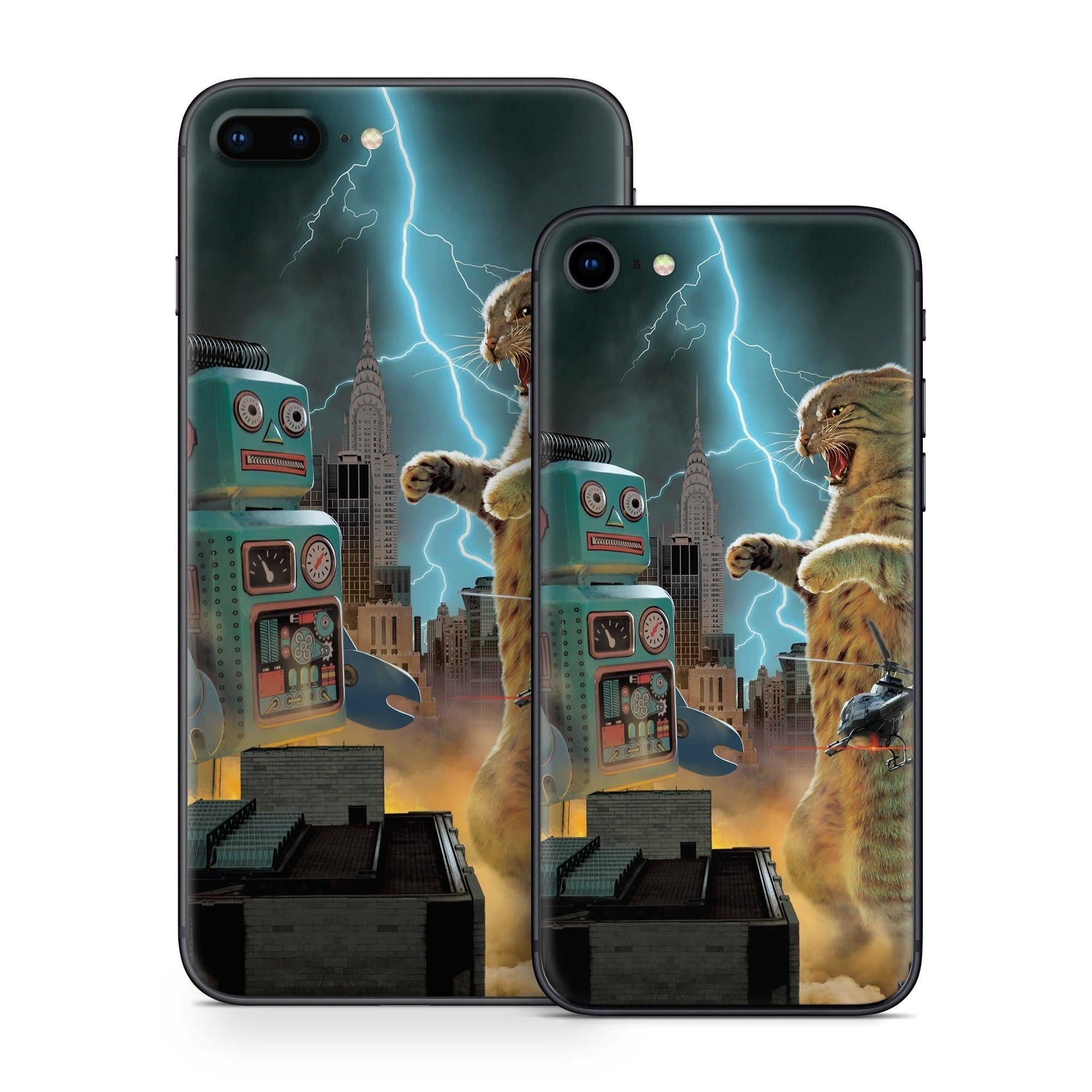 Catzilla Vs Robot - Apple iPhone 8 Skin