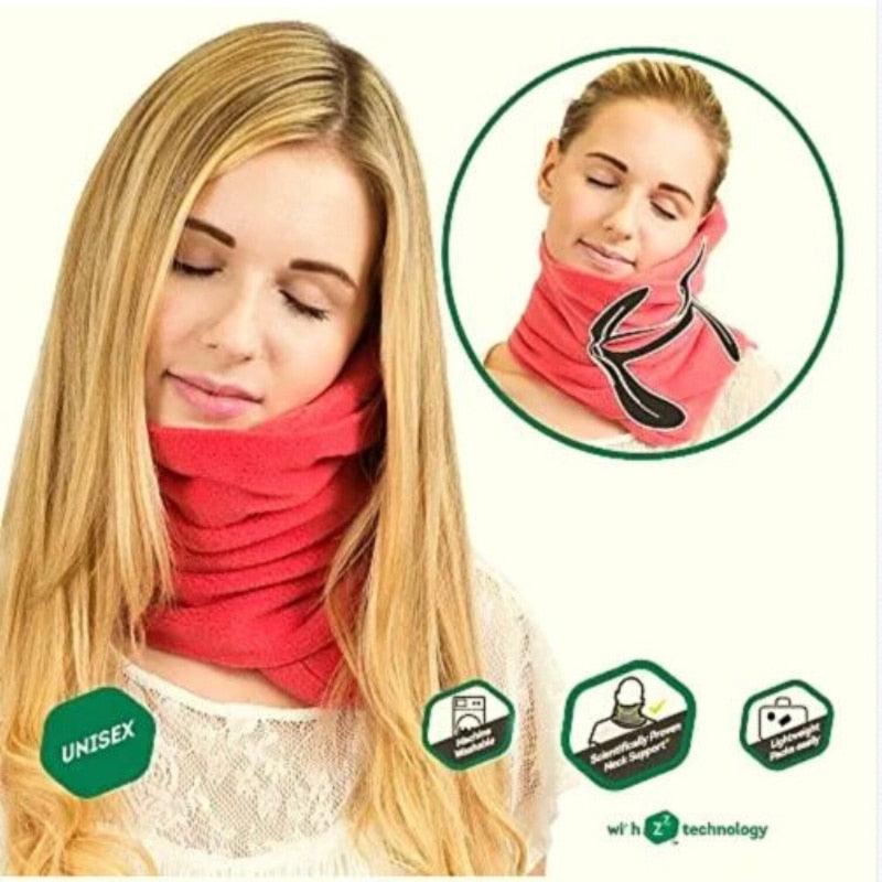 Airplane Car Neck Pillow Travel Comfy Sleep Orthopedic Cervical Pillow for Neck Pain V C Shape No Inflatable Back Pain Support Memory Foam Travel Car Neck Pillows Ease Fatigue Cushion Provides Full Neck and Chin Support. Compressible