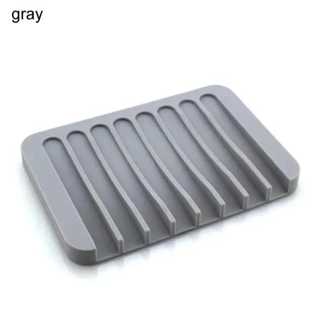 Anti-Skidding Home Improvement Silicone Flexible Bathroom Fixtures Bathroom Hardware Tray Soap Dish for Shower Waterfall Soap Holder Soap Tray Soap Saver Drainer Flexible Silicone For Shower Bathroom Kitchen Counter Top Keep Soap Bars Dry Clean Easy Clean