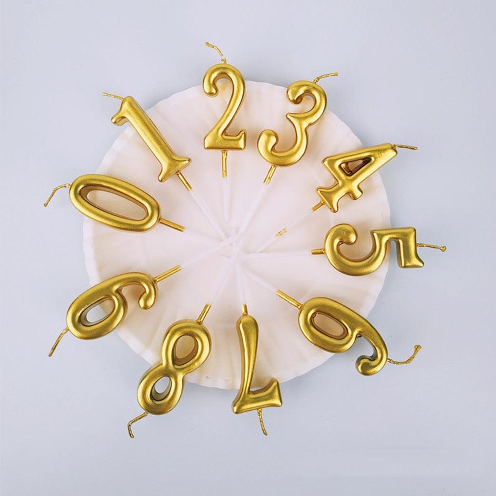 Arabic Number 0-9 Wax Candles Number Candles Cake Numeral Candles Number 0-9 Glitter Cake Topper Decoration For Birthday Wedding Reunion Theme Part Digital Cake Topper Kids Children Party Happy Birthday Ornament Cakes Top Decoration Accessories