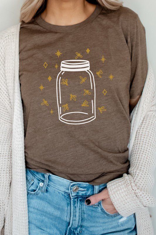 Fireflies in a Jar Glow Summer Nights Graphic Tee T-Shirt
