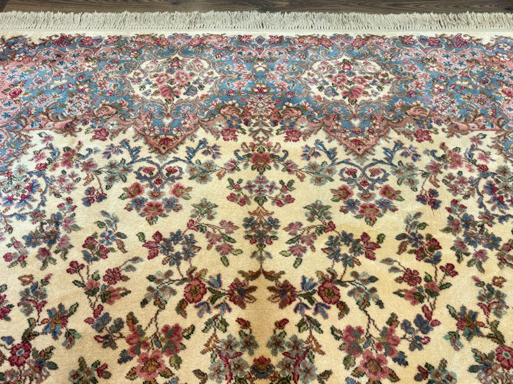 8.8 x 10.6 Karastan Kirman Rug #788, Wool Vintage Discontinued Floral Carpet