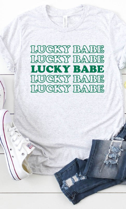 Retro Lucky Babe Graphic Tee T-Shirt