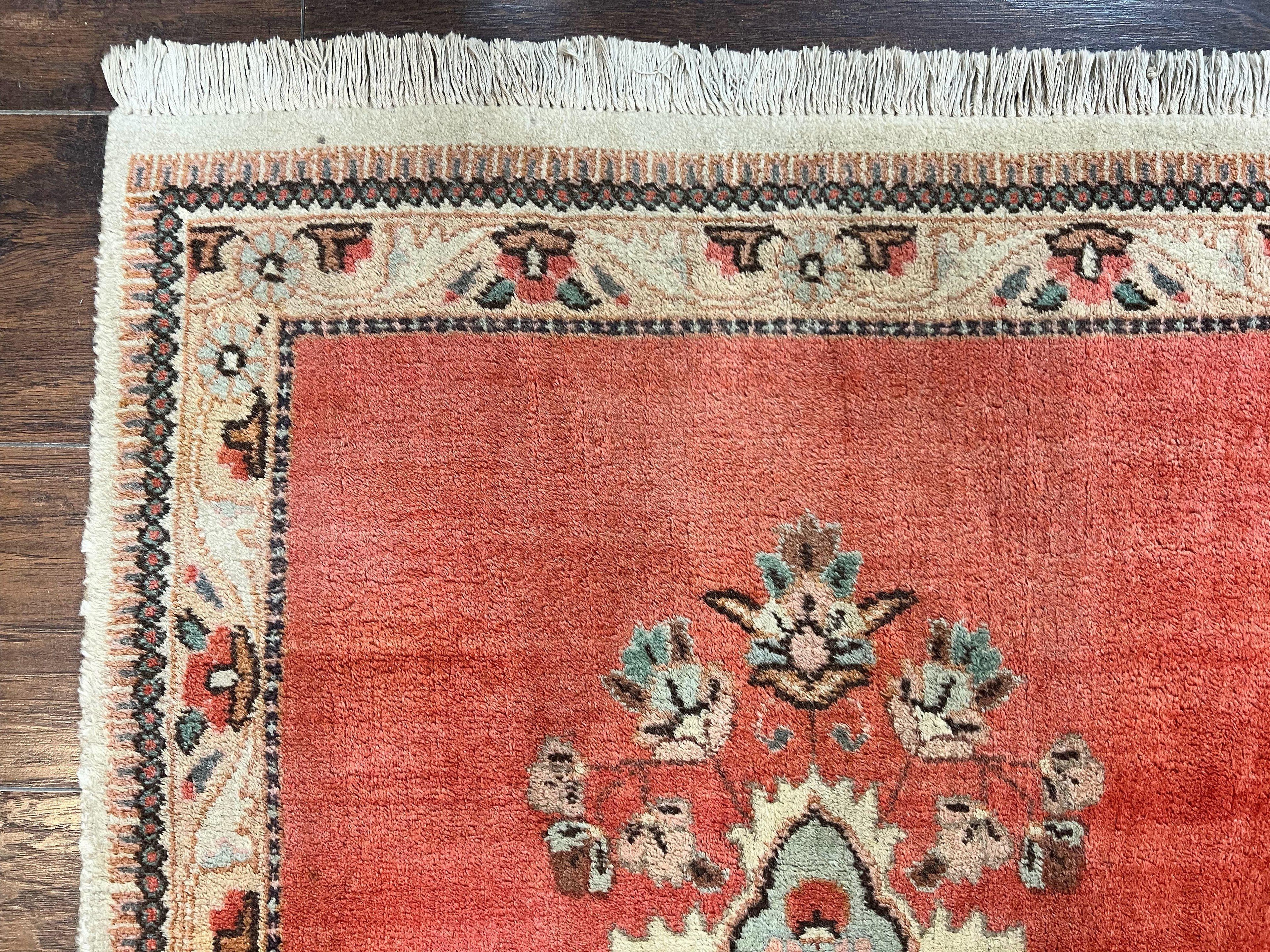 Persian Tabriz Runner Rug 3 x 12, Open Field, Terracotta