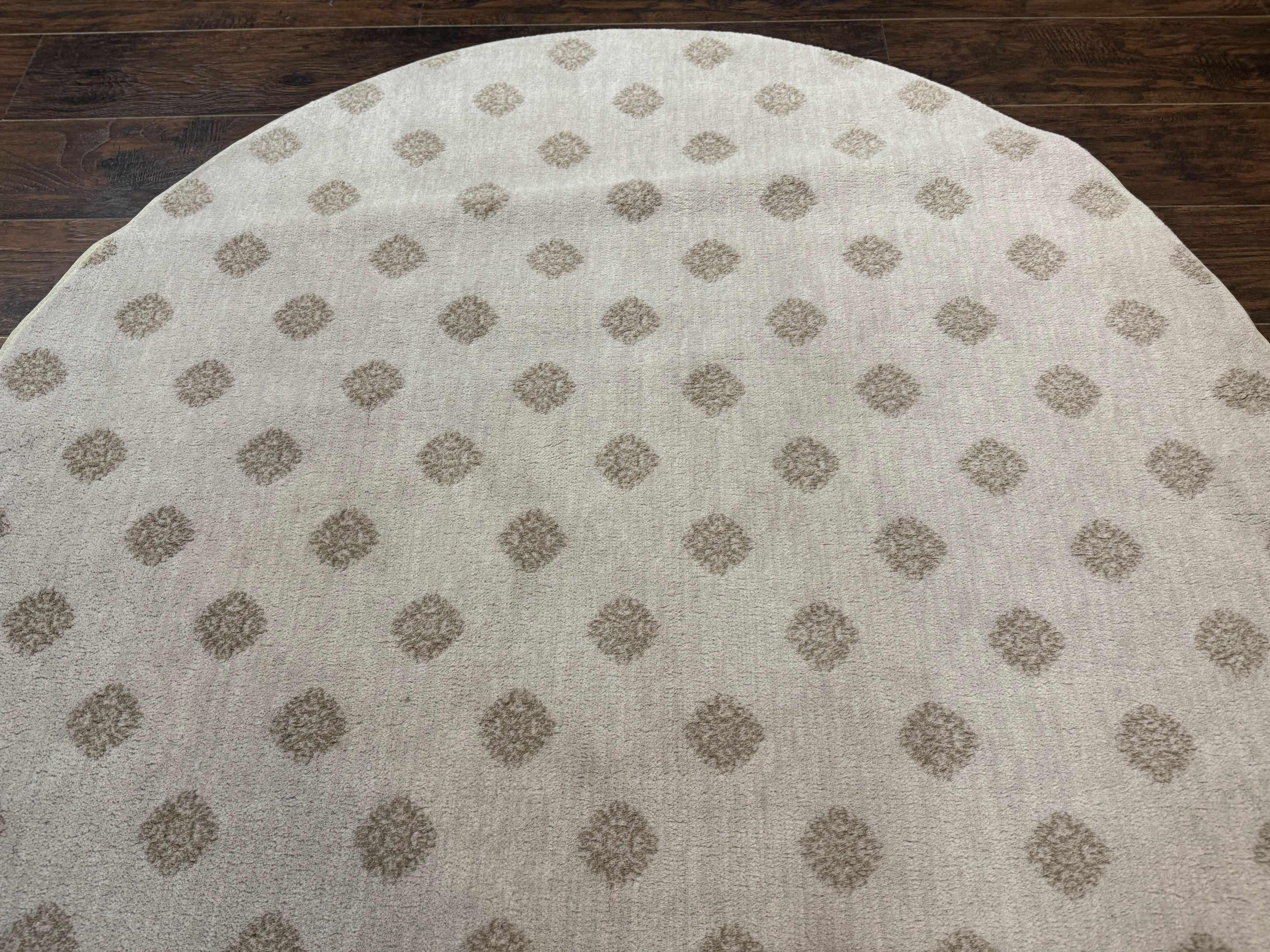 Round Power Loomed Rug 5x5, Contemporary Modern Round Carpet, 5ft Round
