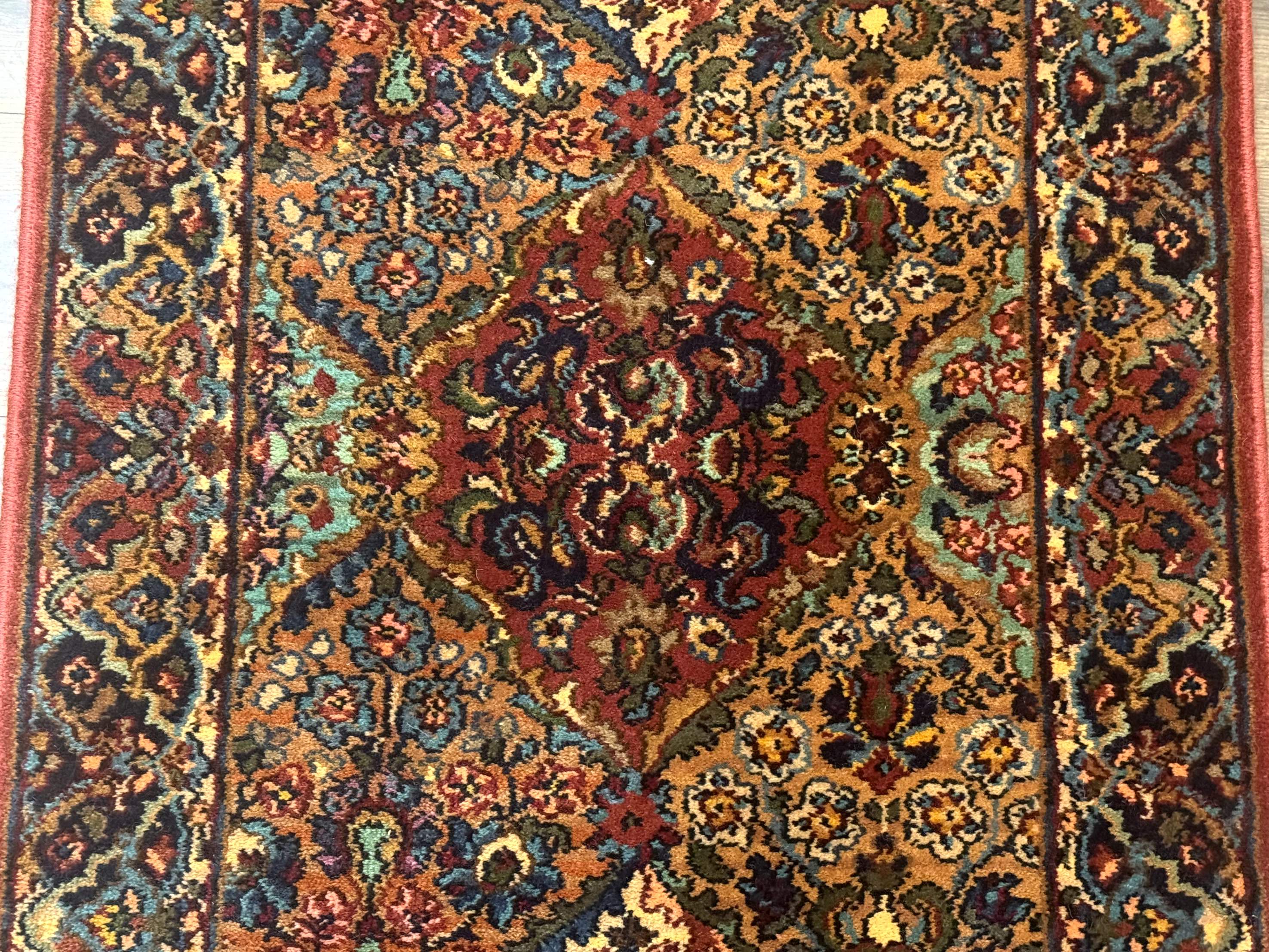 Karastan Rug 2.6 x 4 Multicolor Panel Kirman #717, Original 700 Series, Wool Pile Discontinued