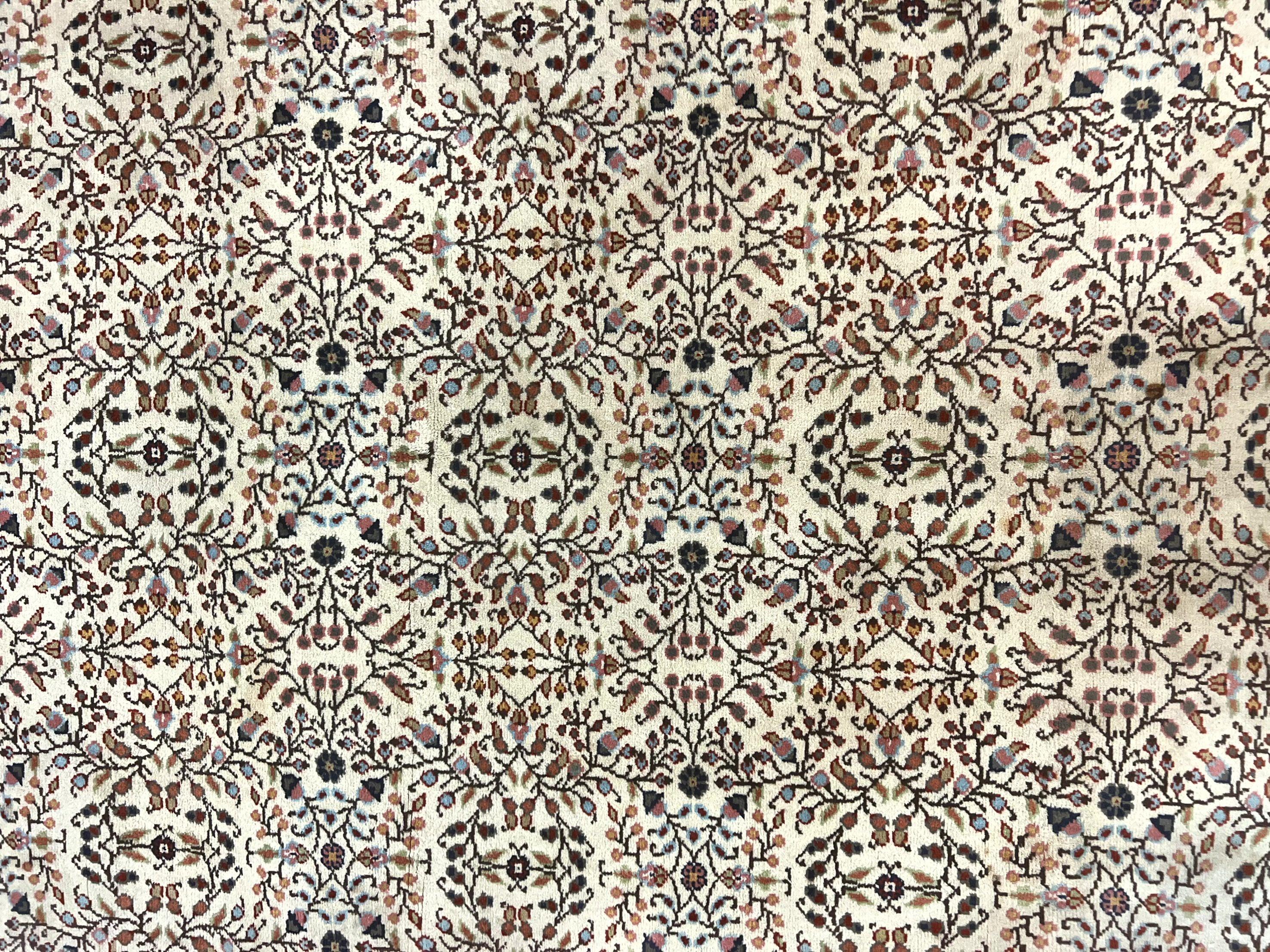 Turkish Rug 6x8, Kayseri Carpet, Handmade Vintage Wool Rug, Cream Multicolor, Allover Pattern