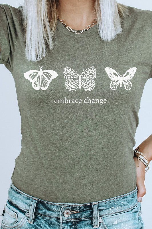 Embrace Change Butterfly Summer Graphic Tee