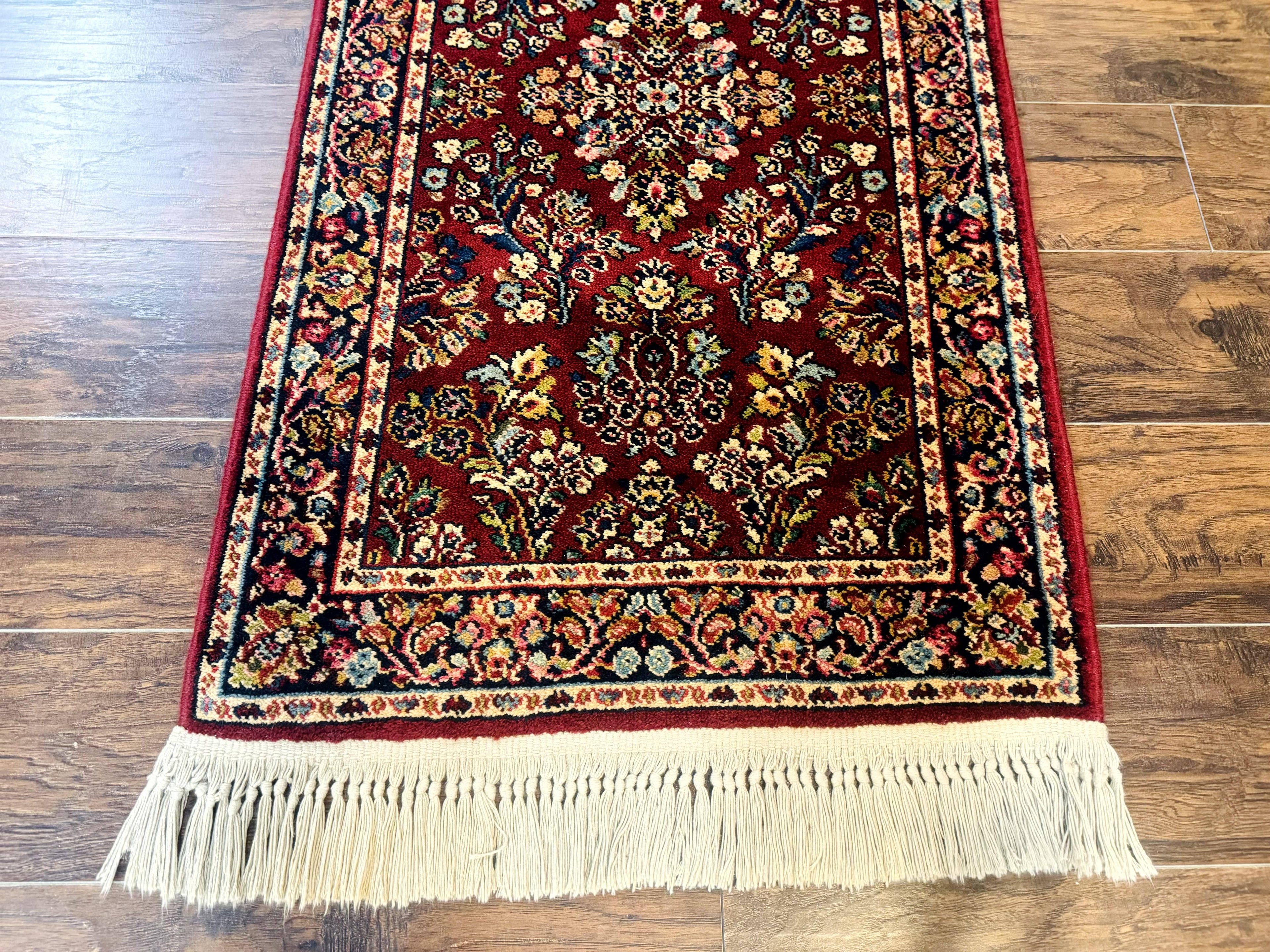 Small Karastan Rug 2.6 x 4 Red Sarouk #785, Karastan Wool Pile Rug, Original 700 Series, Discontinued Vintage Karastan Carpet