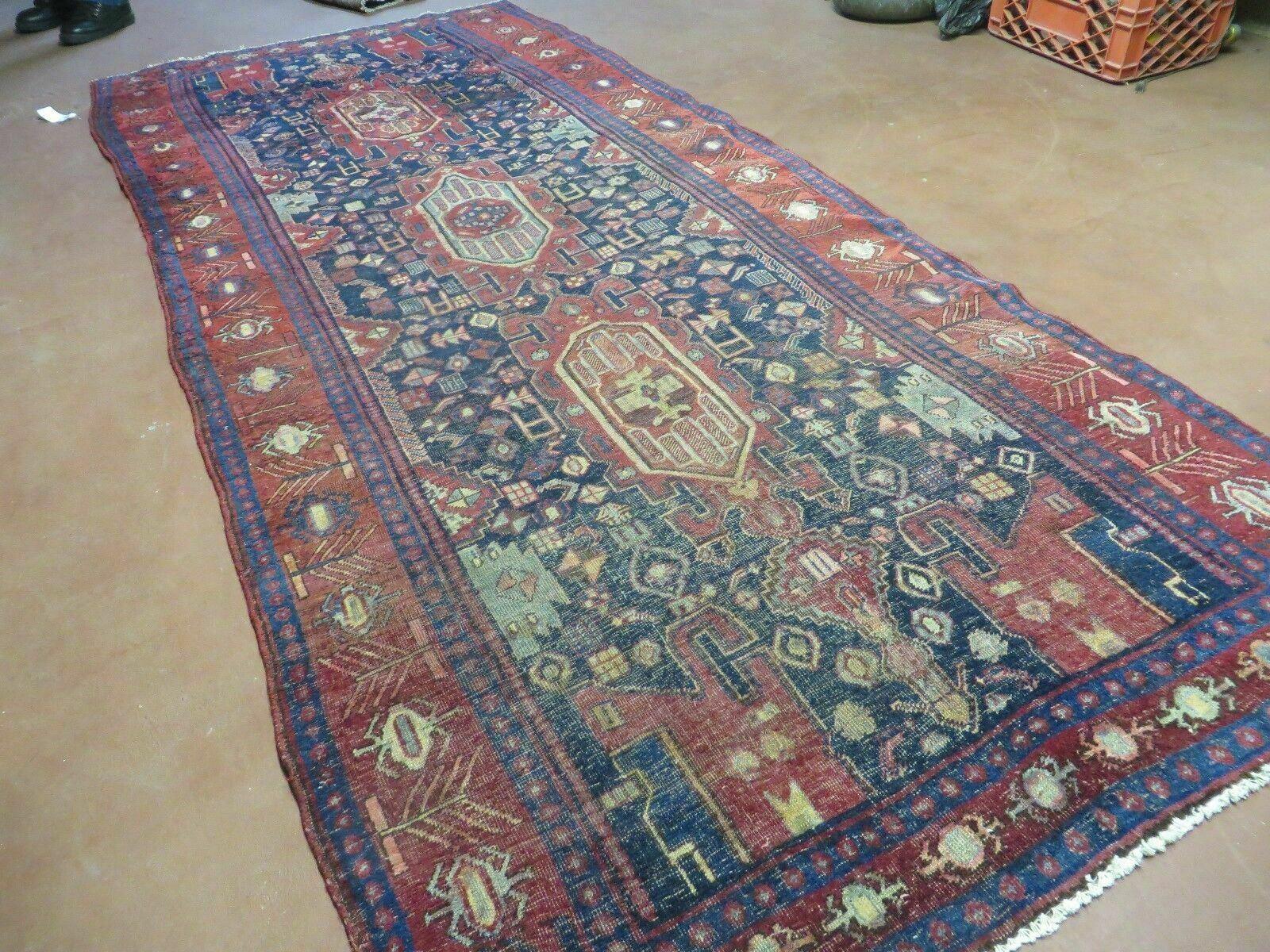 4' X 10' Antique Handmade Turkish Floral Tribal Oriental Wool Rug #627