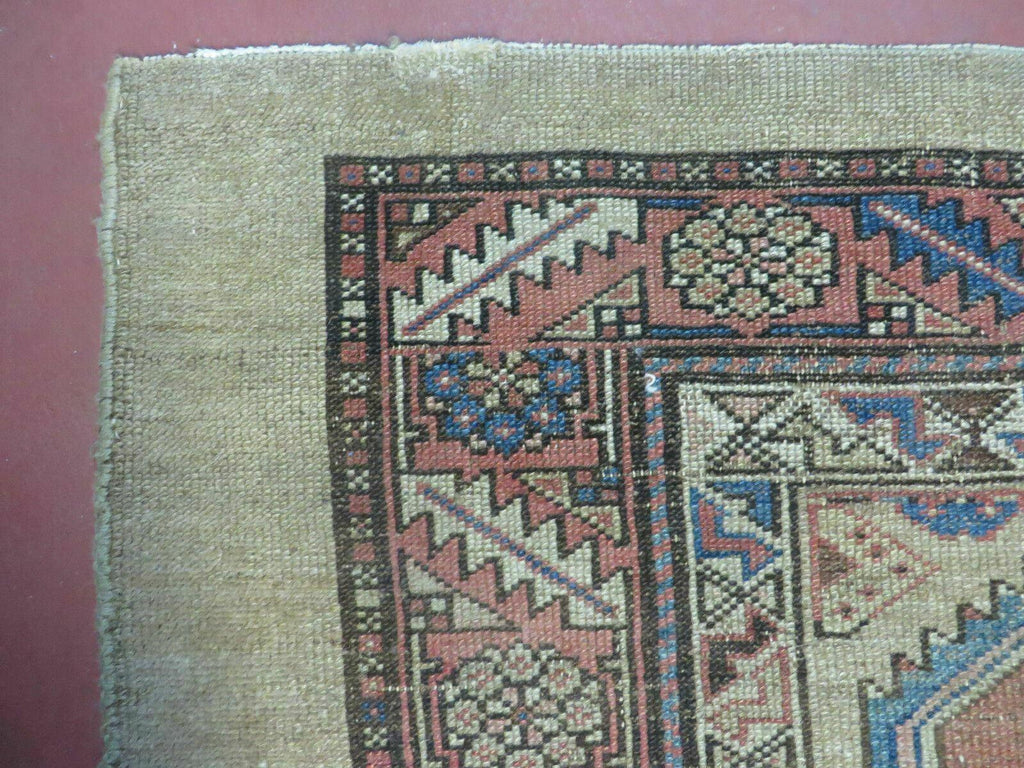 3'4" X 12' Antique Hand Made Turkish Wool Rug Runner Carpet Camel Hair Nice