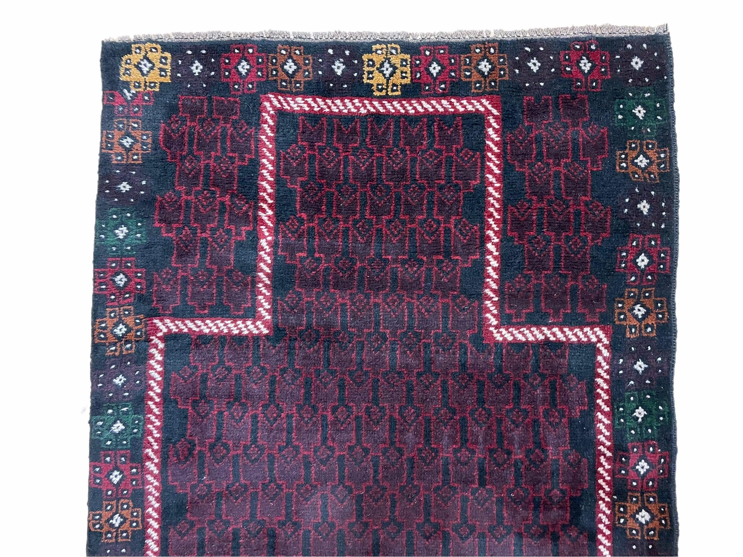3 X 5 Vintage Handmade Tribal Wool Rug Baluchi Rug Afghan Rug Balouch Rug 3x4.7