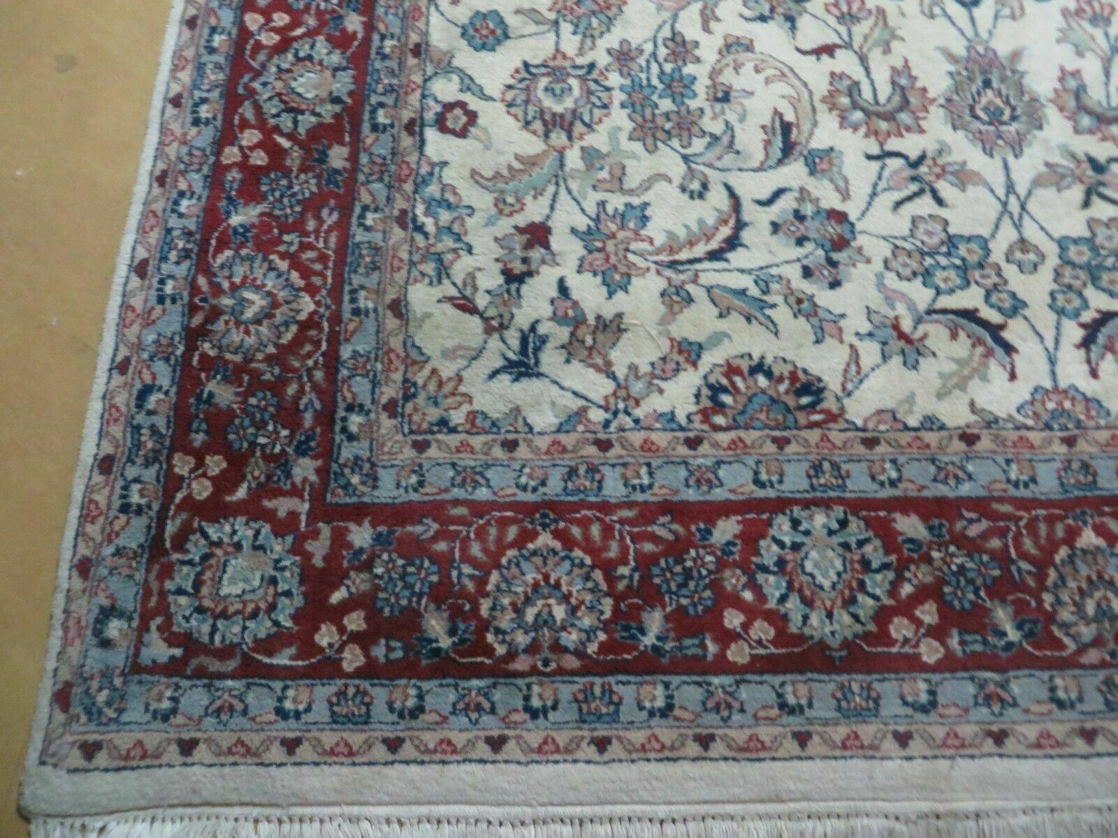 6' X 9' Vintage Handmade Fine Chinese Floral Oriental Wool Rug Carpet Beige
