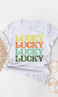 Lucky Retro Vintage St Patricks Day Graphic Tee