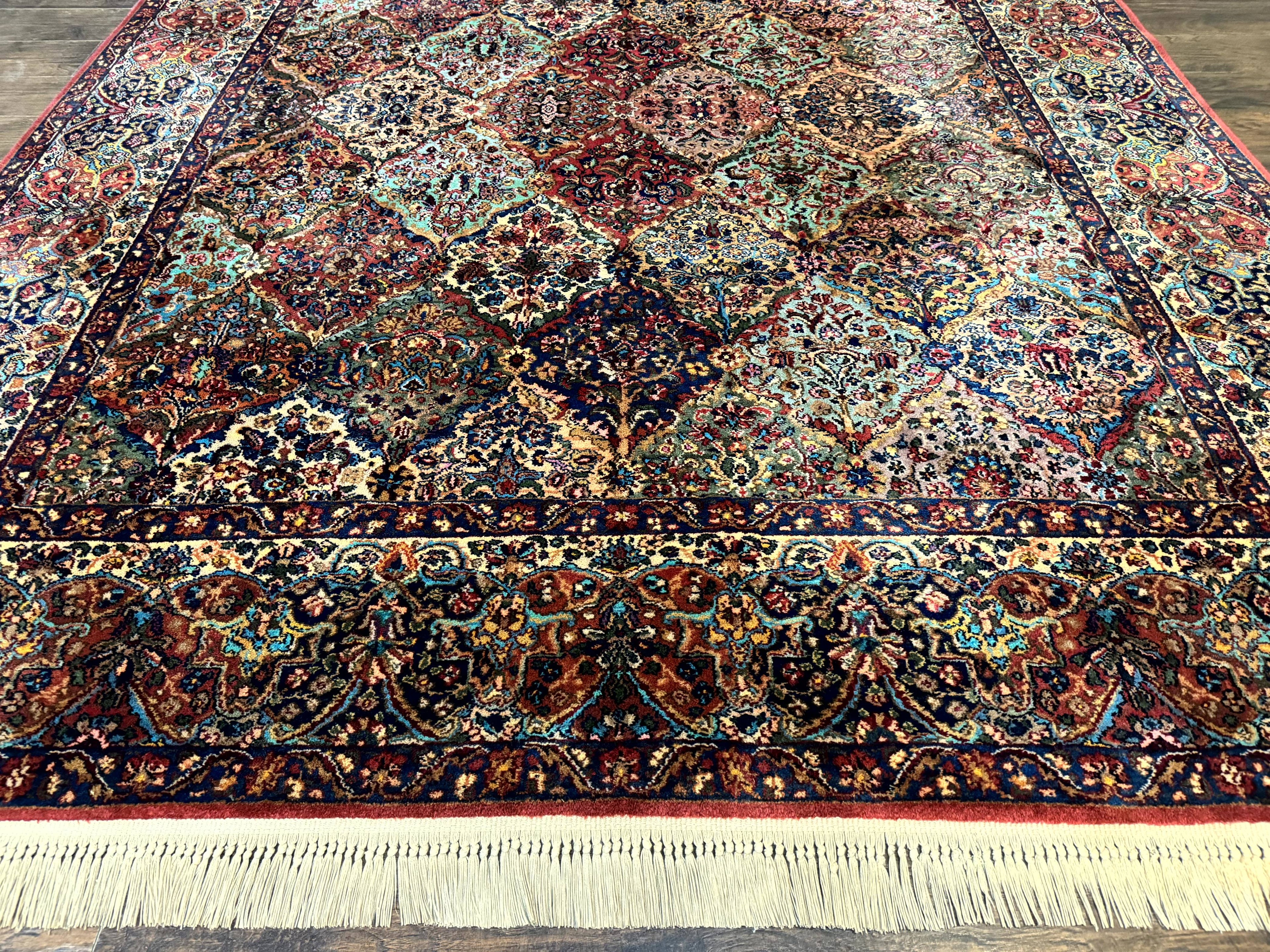 8.8 x 10.6 Karastan Rug, Multicolor Panel Kirman Rug #717, Vintage, Original 700 Series, Wool