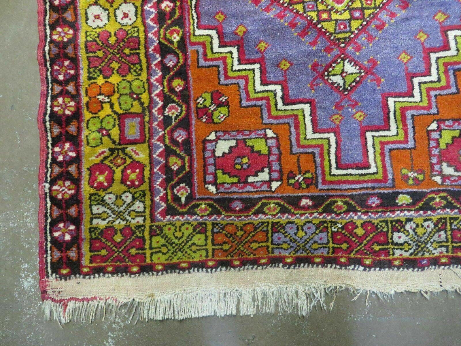4' X 7' Antique Handmade Turkish Oushak Wool Rug Carpet Red Nice