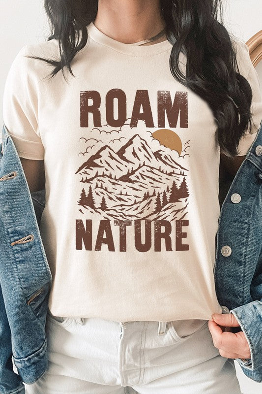 Roam Nature Mountain Valley Sun Graphic Tee T-Shirt