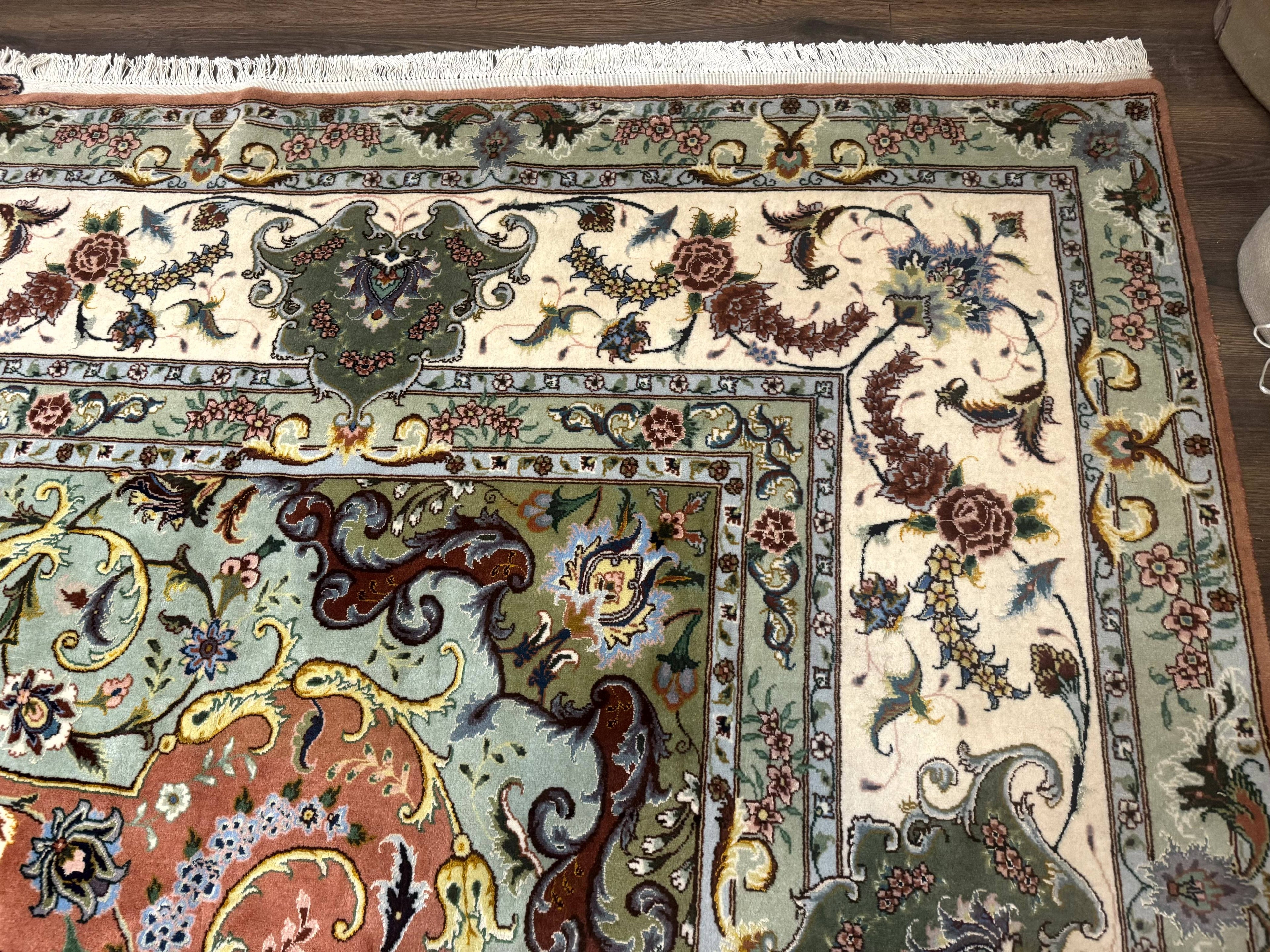 Palace Size Persian Tabriz Rug 12x17, Medallion Carpet, Fine 250 KPSI, Stunning