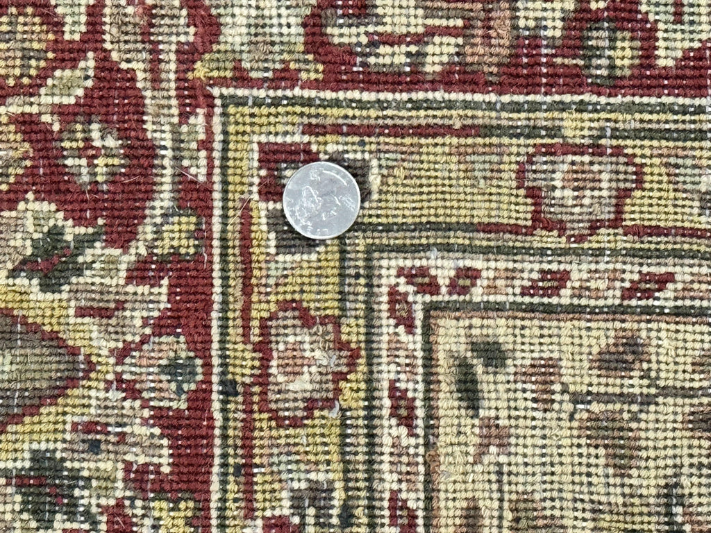 Indo Persian Rug 6x9, Wool Handmade Vintage Rug, Floral Cross Pattern
