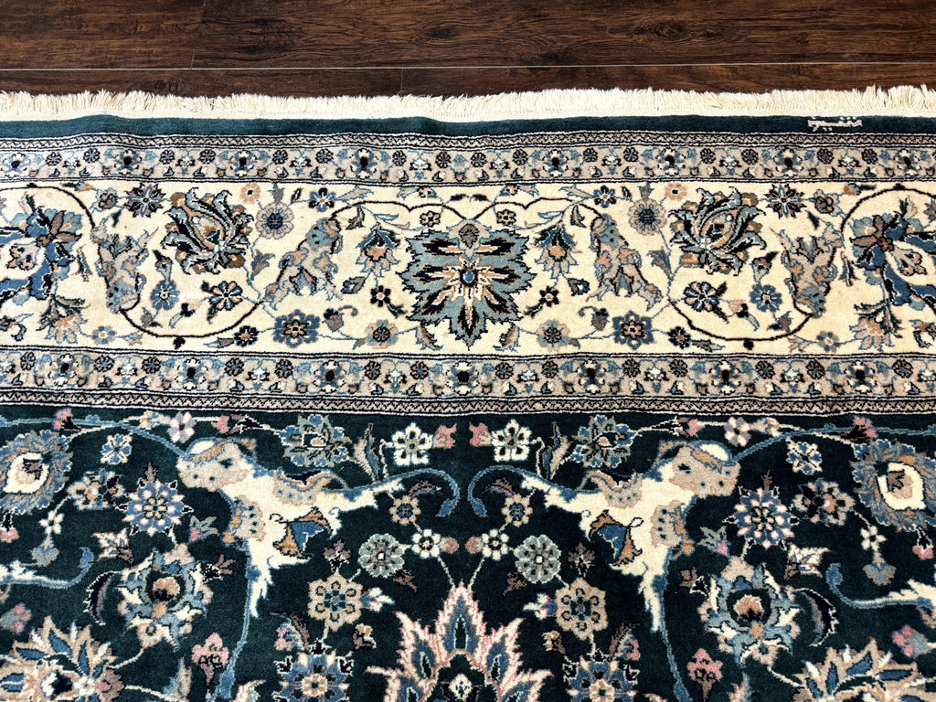 Pak Persian Rug 9x12, Dark Green, Floral Allover