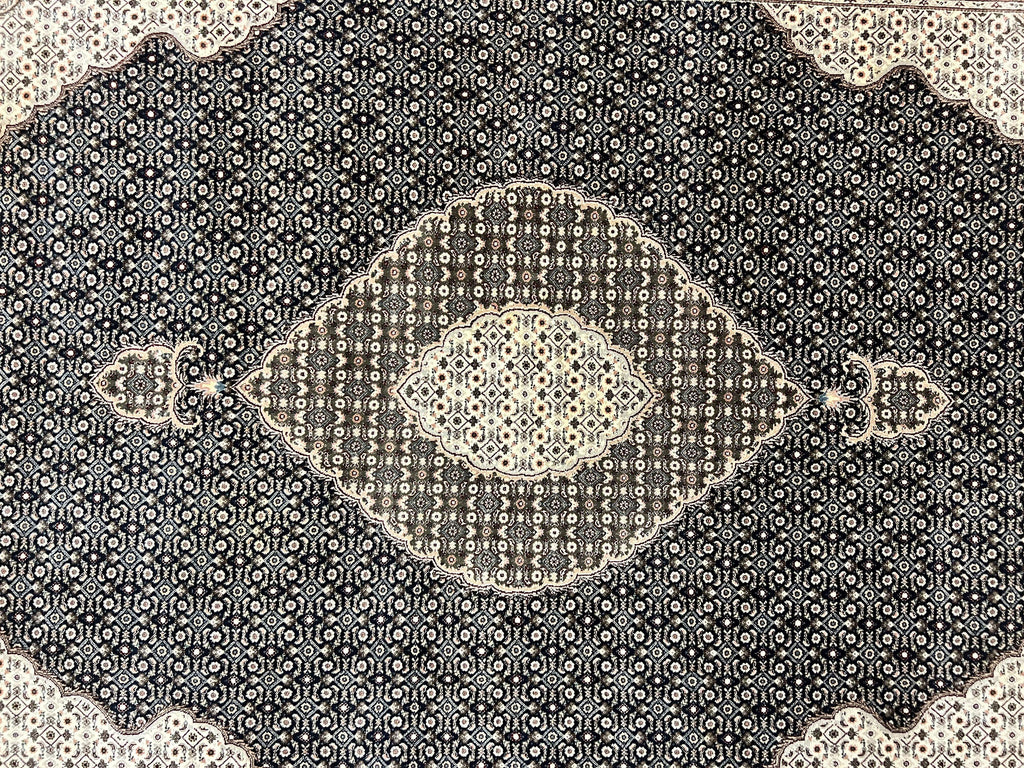 Sino Persian Rug 6x9, Herati Pattern, Vintage Handmade Hand Knotted Wool Oriental Carpet, Fine 6 x 9 Rug, Traditional Rug, Dark Blue Rug
