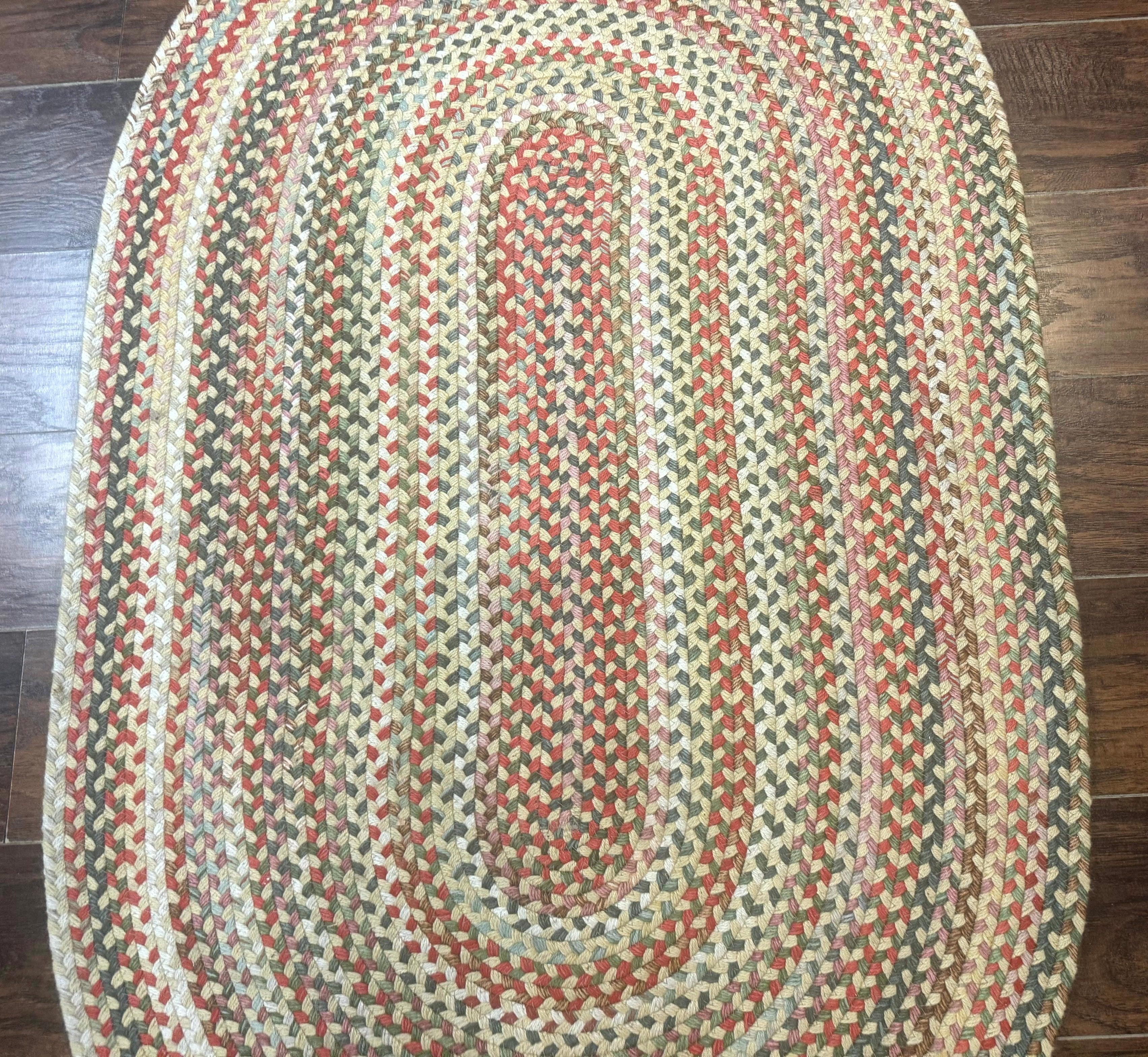Braided American Oval Rug 3x5, Multicolor, Hand Braided