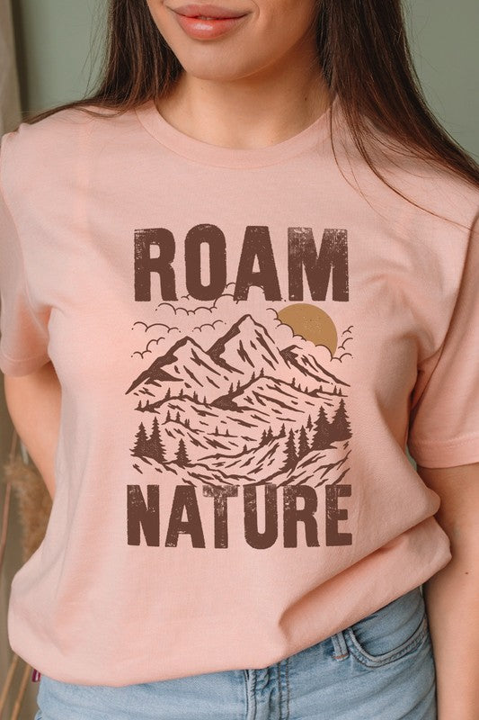Roam Nature Mountain Valley Sun Graphic Tee T-Shirt