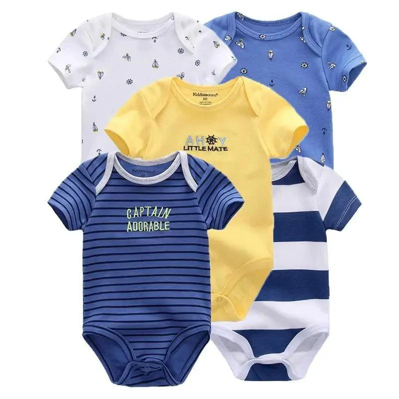 Baby Rompers Short Sleeve 100% Cotton Overalls Newborn Comfortable Clothes Super Soft Stretchable