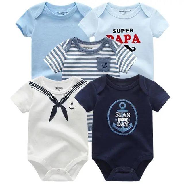 Baby Rompers Short Sleeve 100% Cotton Overalls Newborn Comfortable Clothes Super Soft Stretchable