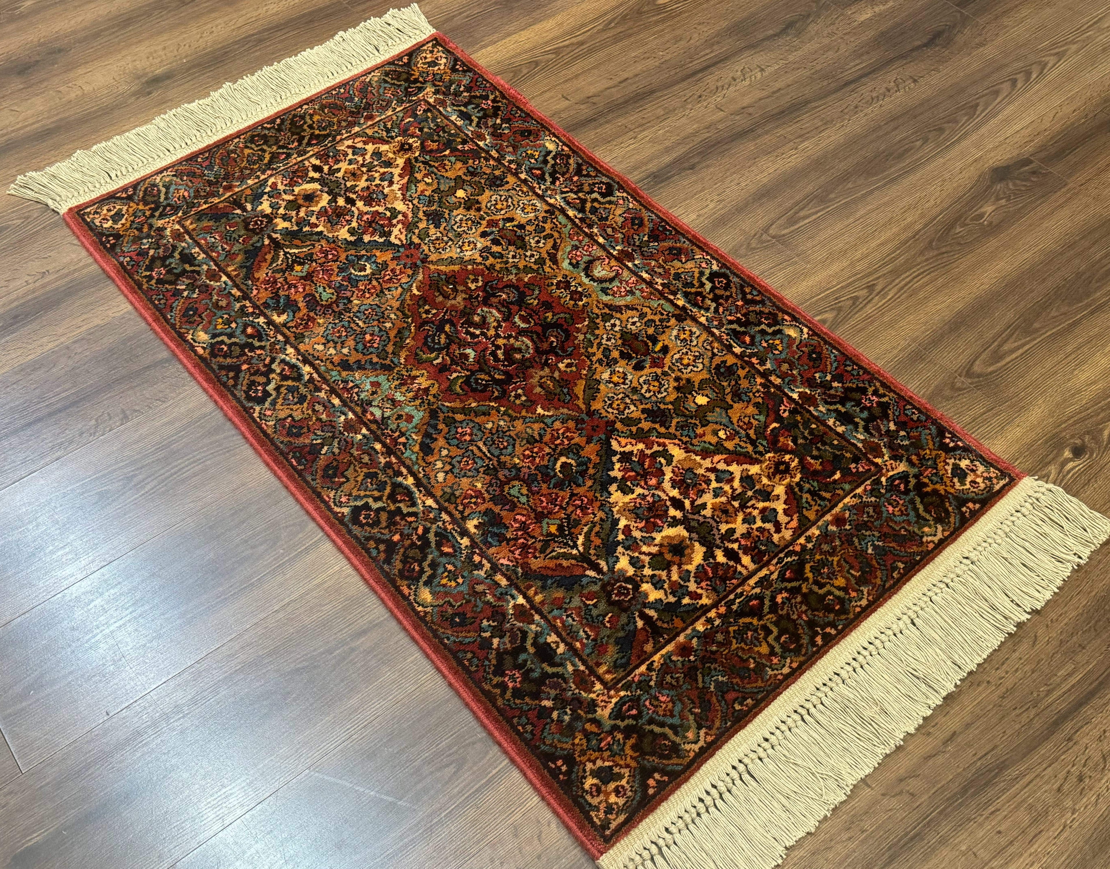 Karastan Rug 2.6 x 4 Multicolor Panel Kirman #717, Original 700 Series, Wool Pile Discontinued