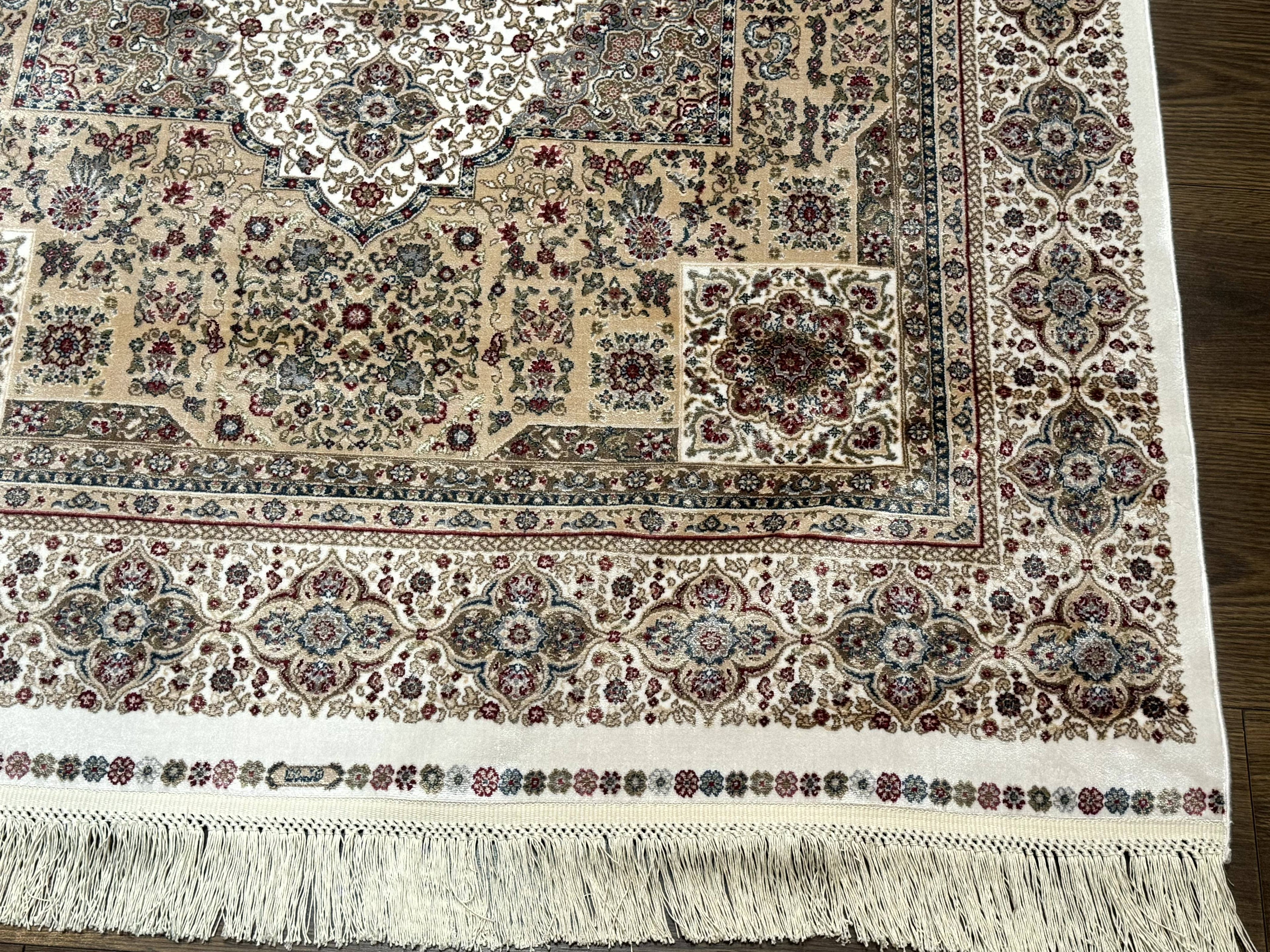 Turkish Memluk Silk Rug 4x6, Hereke Carpet, Bamboo Silk, New