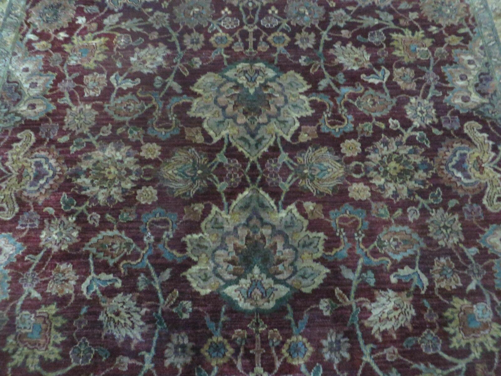 6' X 9' Handmade India Floral Oriental Wool Rug Carpet Tea Wash Red Hand Knotted