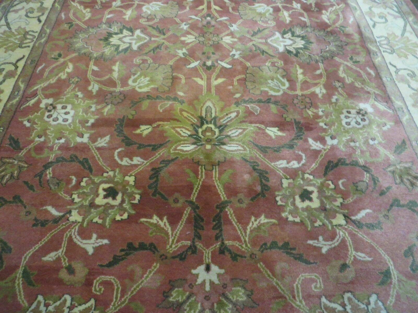 6' X 9' Vintage Handmade Indian Floral Oriental Wool Rug Veg Dyes Nice