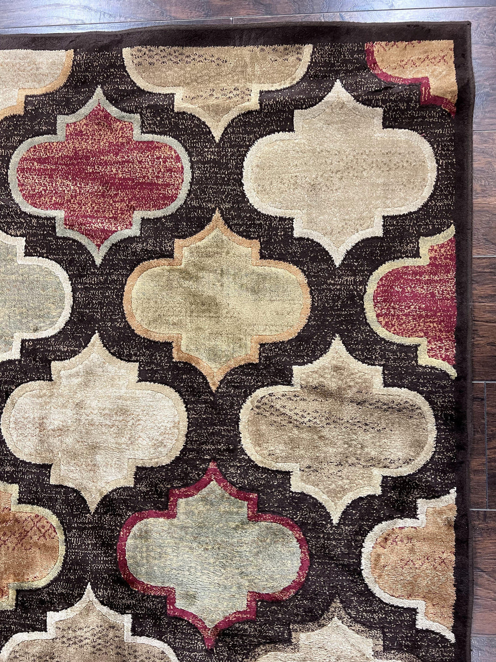 Panel Design Rug 5x7, Multicolor Contemporary Area Rug, Small Living Room Rug