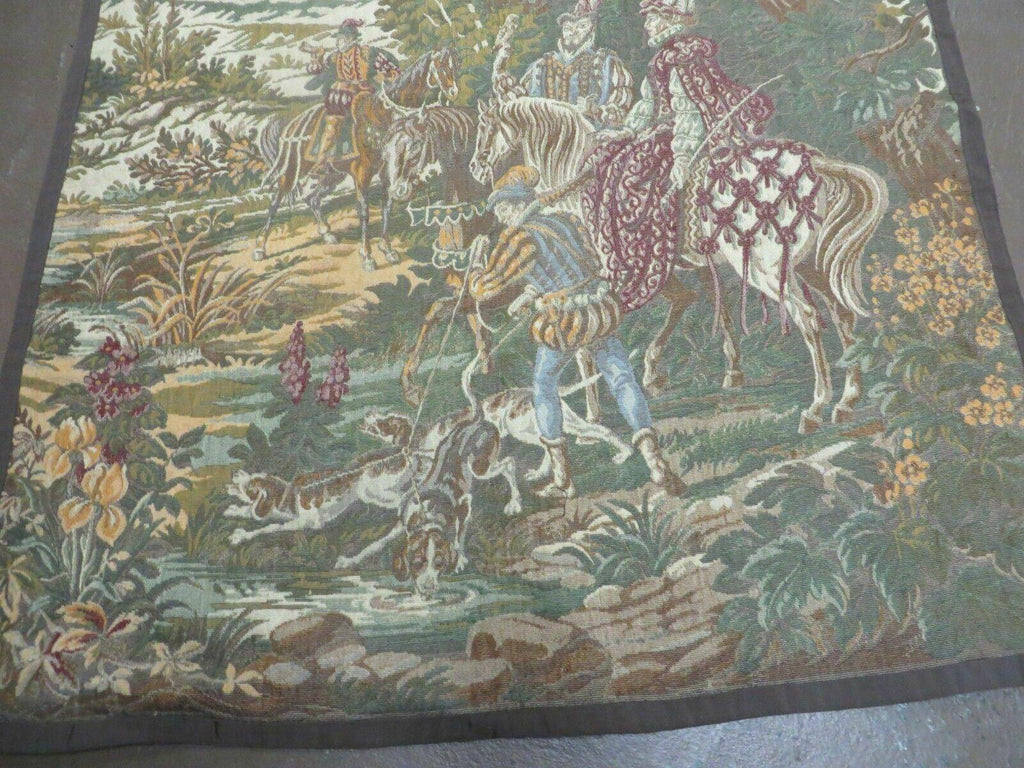 4' X 5' Vintage Tapestry Belgium Hand Loomed Victorian Nice 90f