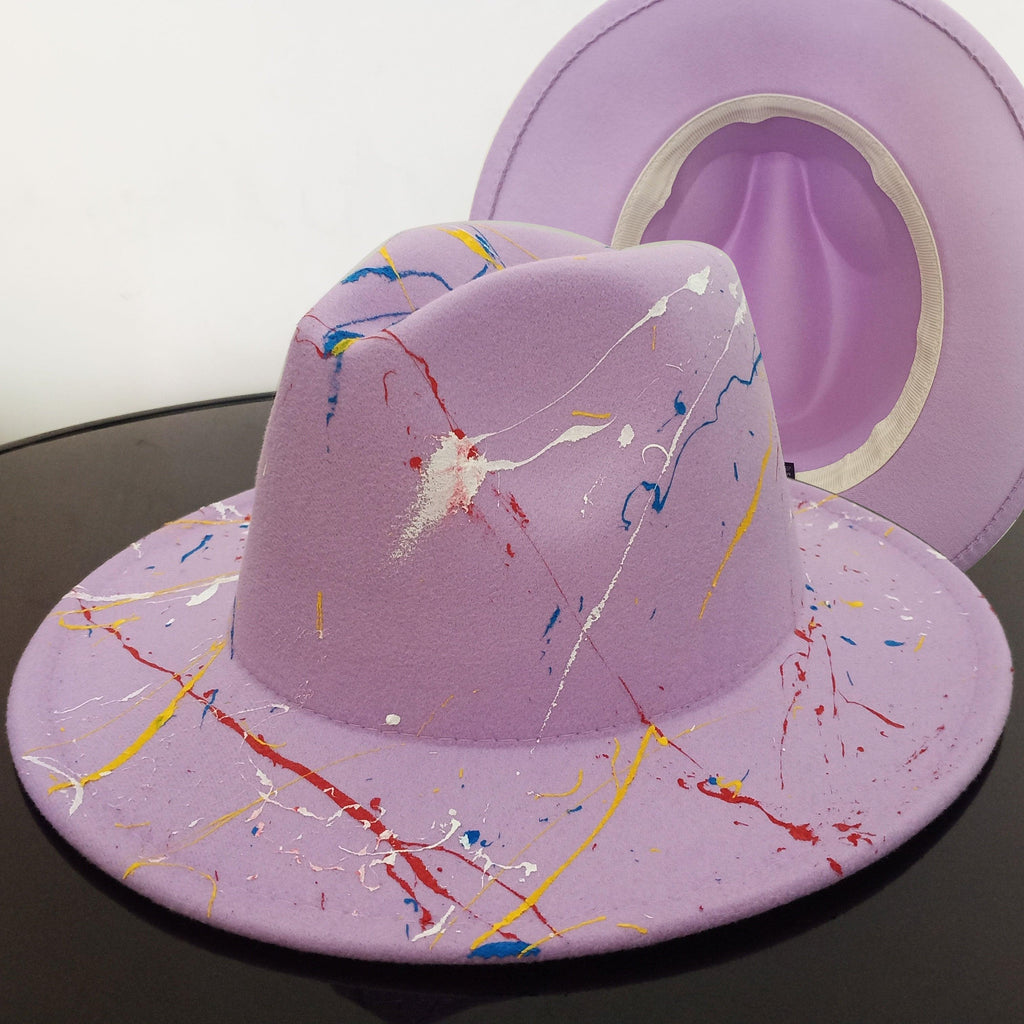Beautiful Two Tone Luxury Fedora Hat Men's and Women's Hat Unique Retro Design Men's Fedoras Hat Colorful Fedoras Jazz Cap Elegant Soft Hat Wide Brim Party Hats 56-58CM