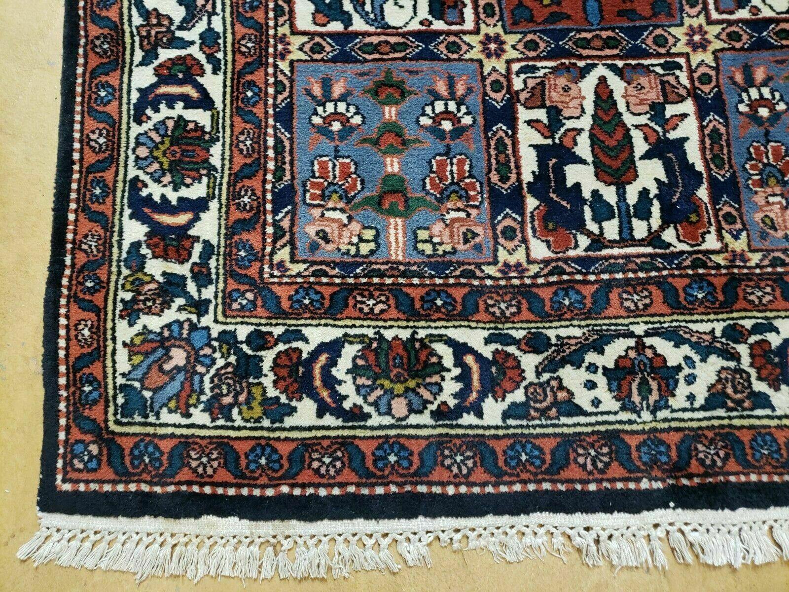 4' X 6' Vintage Handmade Indian Panel Design Wool Rug Veg Dyes