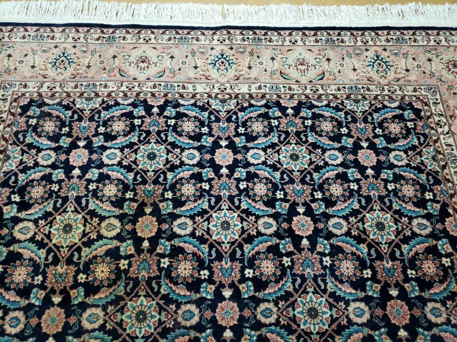 Square Indo Persian Rug 6x6, Hand Knotted, Wool, Allover Pattern