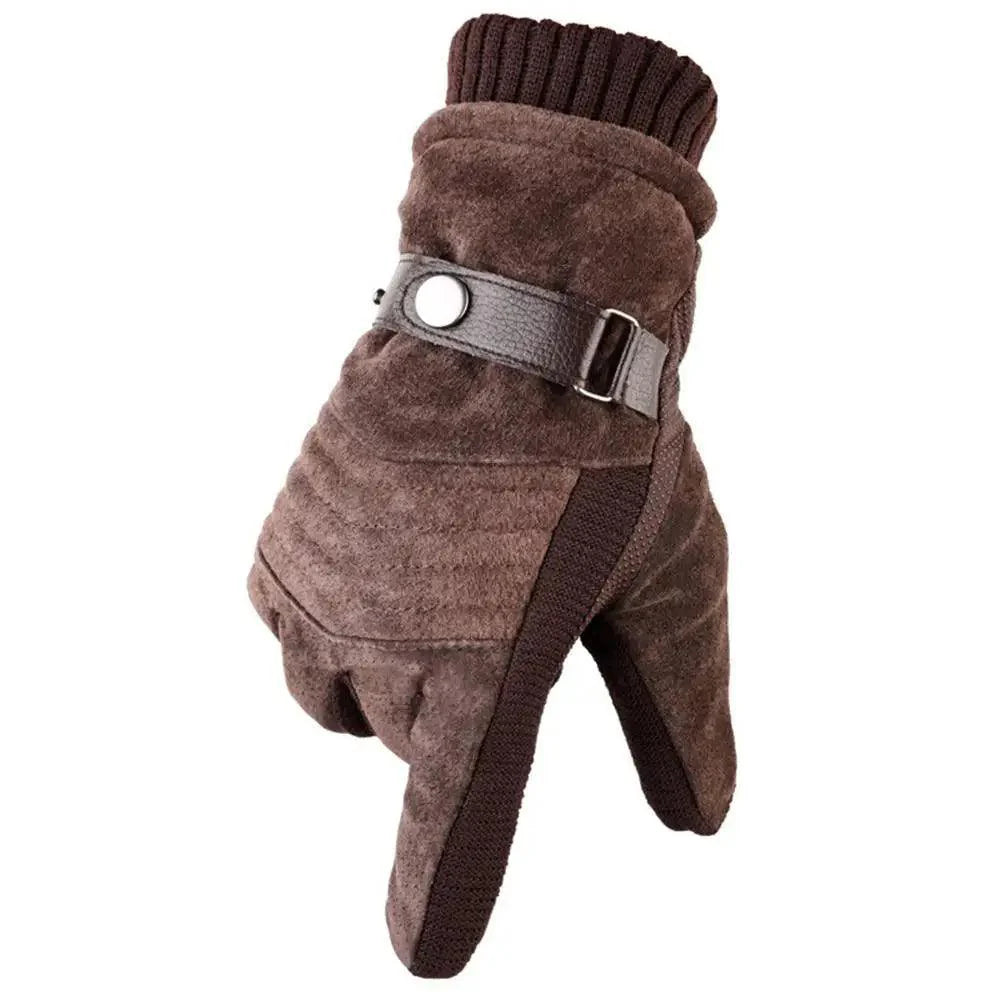 Black Men Leather Touchscreen Gloves Winter Retro Driving Comfortable Warm Gloves Elegant Design Men Fashion Outdoor Gloves Cold Weather Gloves For Cycling & Driving