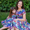 Adult "Check Meowt" Rainbow Books & Cats Super Twirler Dress with Pockets