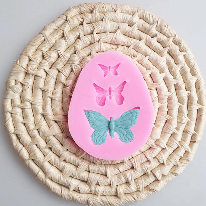 Butterfly Mold Silicone Baking Accessories 3D Sugar Craft Chocolate Cutter Mould Fondant Cake Decorating Tool 3 Colors Silicone Butterfly Mold Butterfly Fondant Mold Chololate Candy Cake Baking Mold For Cake Decorating